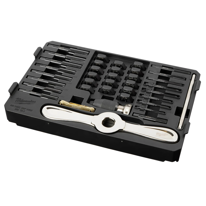 38PC Metric Tap & Die PACKOUT™ Set w/ Hex-LOK™ 2-in-1 Handle