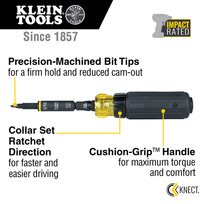 KNECT™ 11-in-1 Ratcheting Impact Rated Screwdriver / Nut Driver