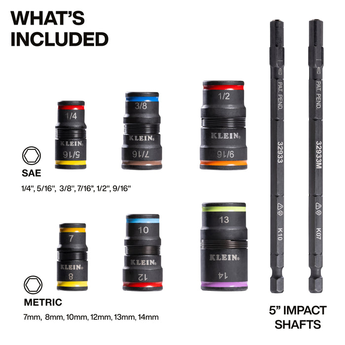 Impact-Rated Flip Socket Set, SAE and Metric