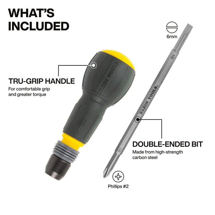 Fastbit Tru-Grip Screwdriver, Phillips, Slotted Bits