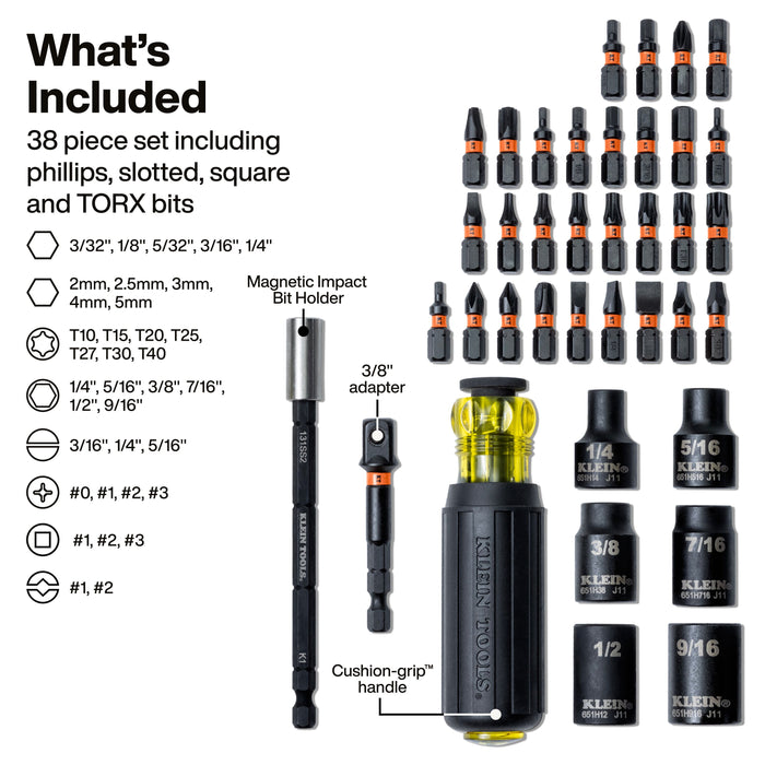 ProFlex Impact-Rated Screwdriver Bit and Socket Set, 38-Piece