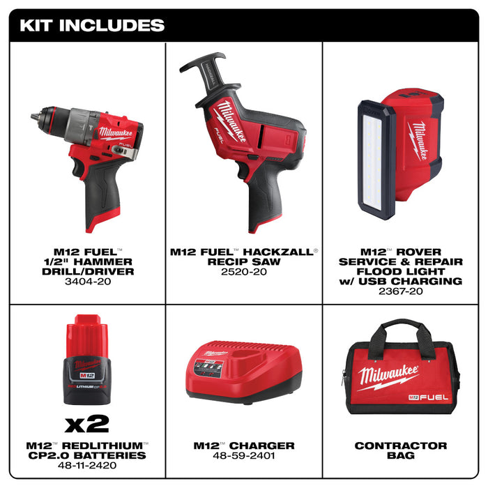 M12™ 3PC Screwdriving Kit;M12 FUEL™ 3-Tool Combo Kit;M12 FUEL™ 3-Tool Combo Kit