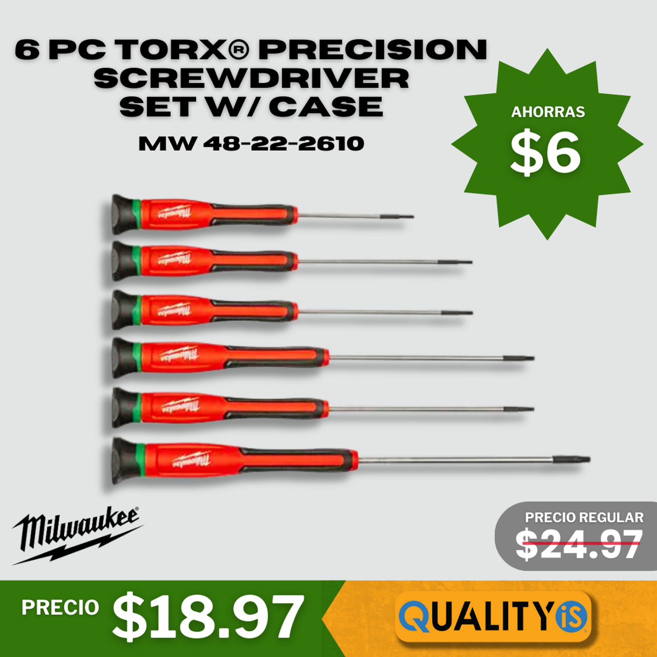 6 PC TORX® Precision Screwdriver Set w/ Case