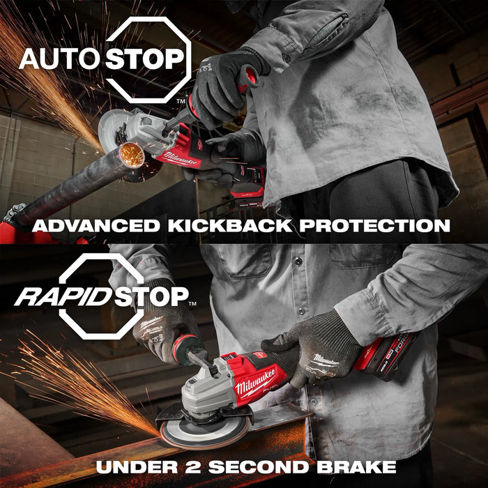 M18 FUEL™ 4 1/2" - 6" Dual Trigger Braking Grinder, Paddle Switch w/ ONE KEY™