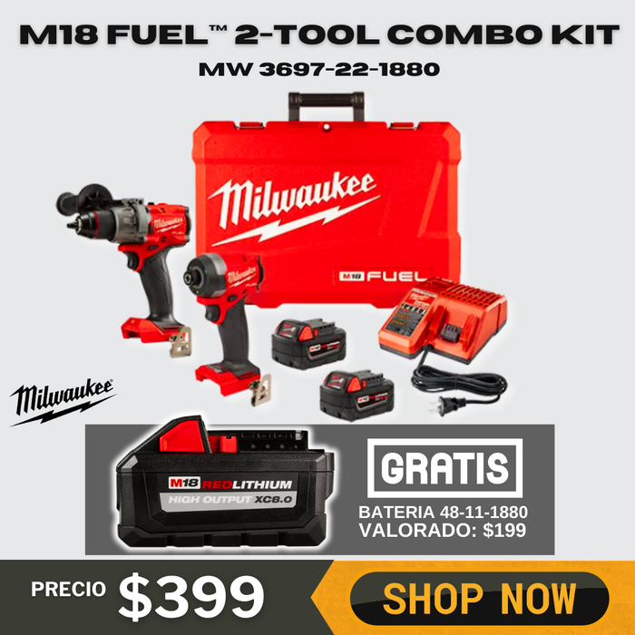 M18 FUEL™ 2-Tool Combo Kit / Free XC8.0 Battery ** PROMO**