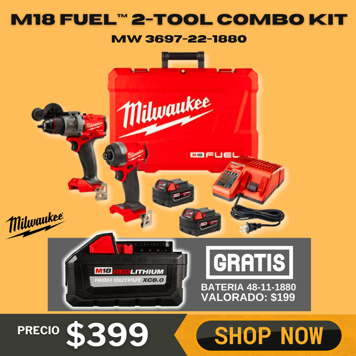 M18 FUEL™ 2-Tool Combo Kit / Free XC8.0 Battery ** PROMO**