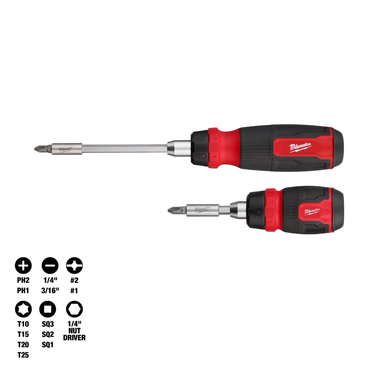 2pc 14-in-1 Ratcheting Multi-Bit and 8-in-1 Ratcheting Compact Multi-b ...