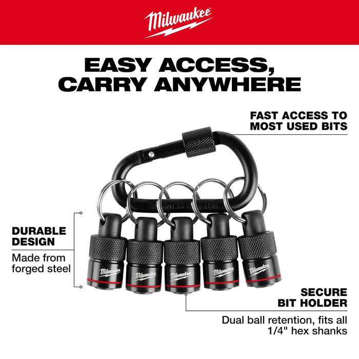 5PC Bit Holder with Carabiner