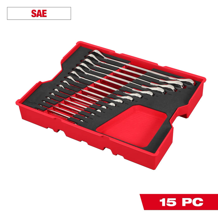 15pc. SAE Ratcheting Combination Wrench Set with Tray for PACKOUT™ Drawers