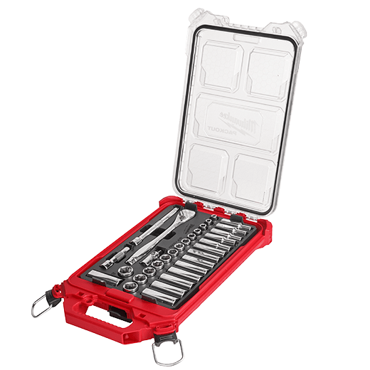 3/8 in. 32 Pc. Ratchet and Socket Set in PACKOUT™ - Metric