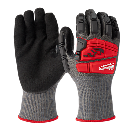 Small Red Nitrile Level 5 Cut Resistant Impact Dipped Work Gloves