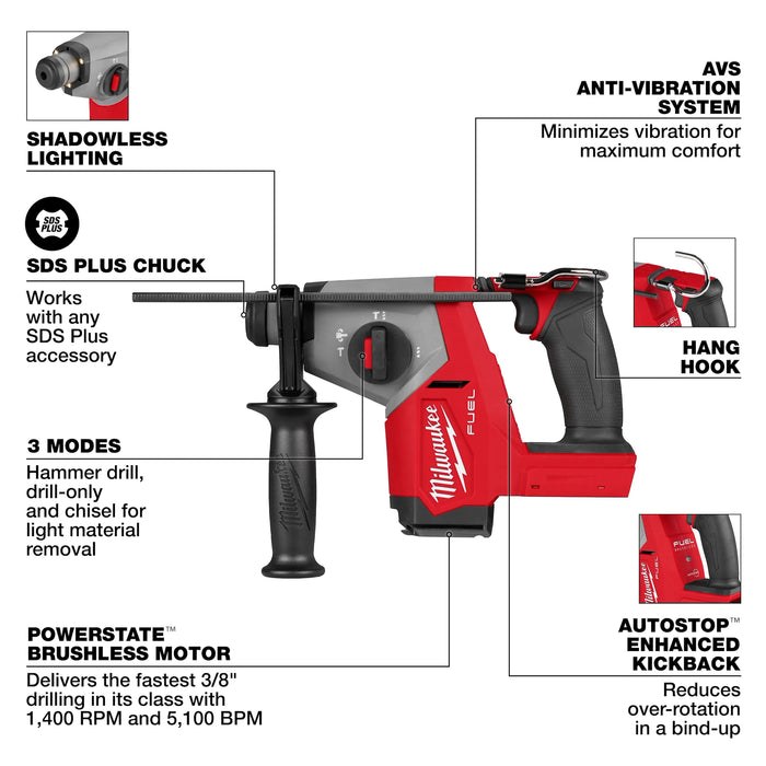 M18 FUEL™ 5/8" SDS Plus Rotary Hammer