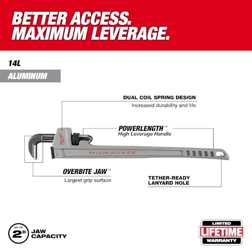 14L Aluminum Pipe Wrench with POWERLENGTH™ Handle