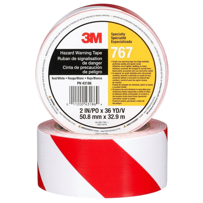 HZD WARNING TAPE 2X36 WHITE/RED
