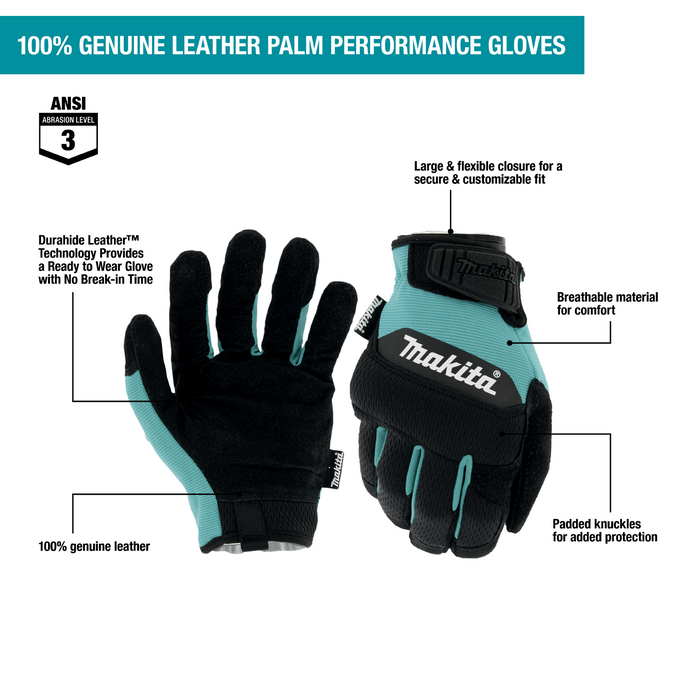 100% Genuine Leather‑Palm Performance Gloves (Medium)