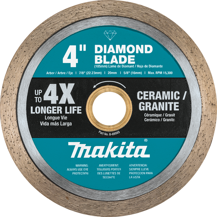 4" Diamond Blade, Continuous Rim, General Purpose