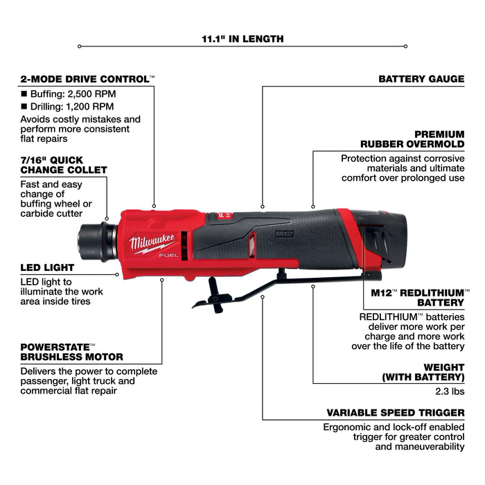 M12 FUEL™ Low Speed Tire Buffer