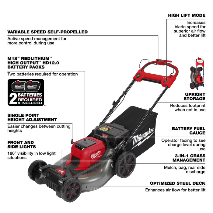 M18 FUEL™ 21" Self-Propelled Dual Battery Mower Kit