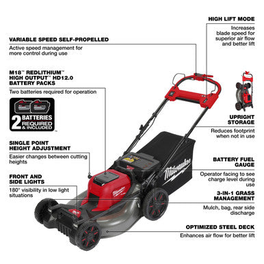 M18 FUEL™ 21" Self-Propelled Dual Battery Mower Kit