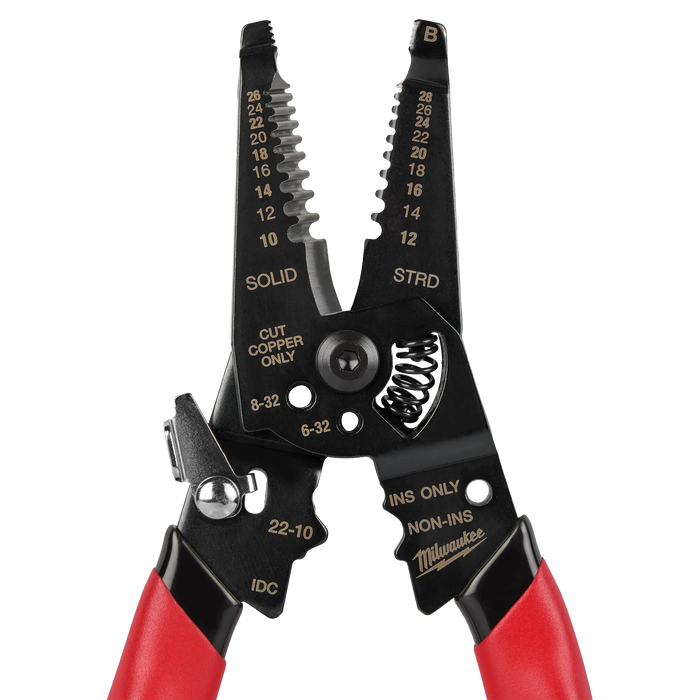 10-28 AWG Multi-Purpose Dipped Grip Wire Stripper & Cutter w/ Reinforced Head