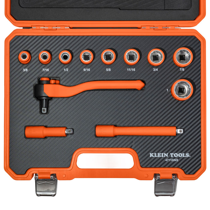 Insulated Ratchet and Socket Set, 12-Piece