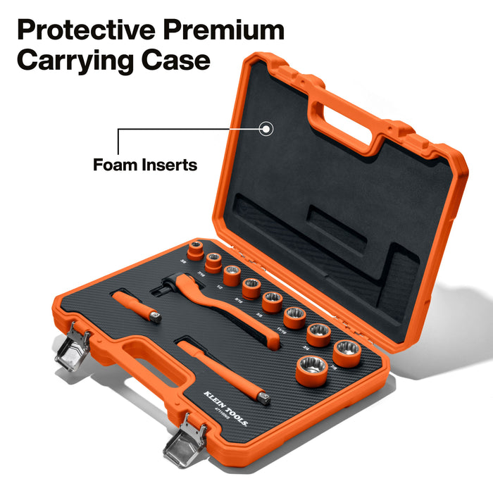 Insulated Ratchet and Socket Set, 12-Piece