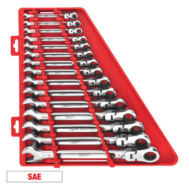 15pc SAE Flex Head Ratcheting Combination Wrench Set