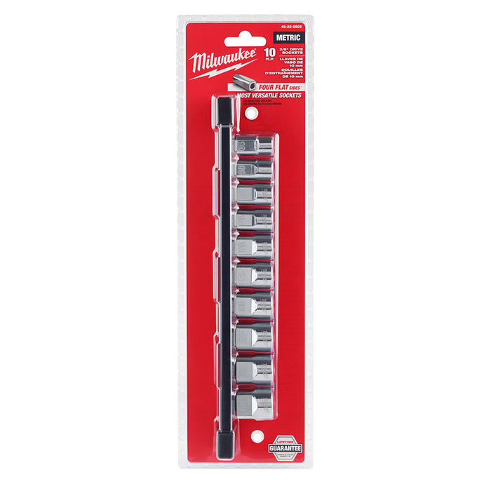 10pc 3/8 in. Metric Sockets with FOUR FLAT™ Sides