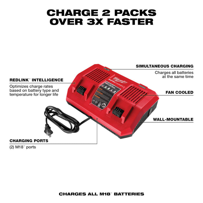 M18™ Dual Bay Simultaneous Rapid Charger