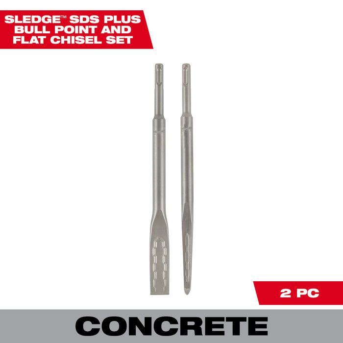 SDS-PLUS SLEDGE™ Bull Point & Flat Chisel 2 Pack