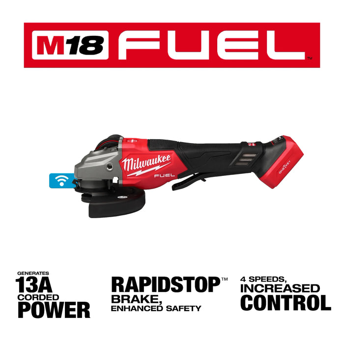 M18 FUEL™ 4-1/2"-6" Variable Speed Braking Grinder, Paddle Switch w/ ONE-KEY™