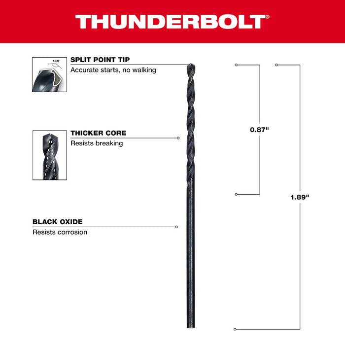 1/16" Thunderbolt® Black Oxide Drill Bit