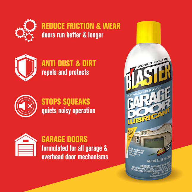 B'laster Premium Silicone Garage Door Lubricant, 11 oz.