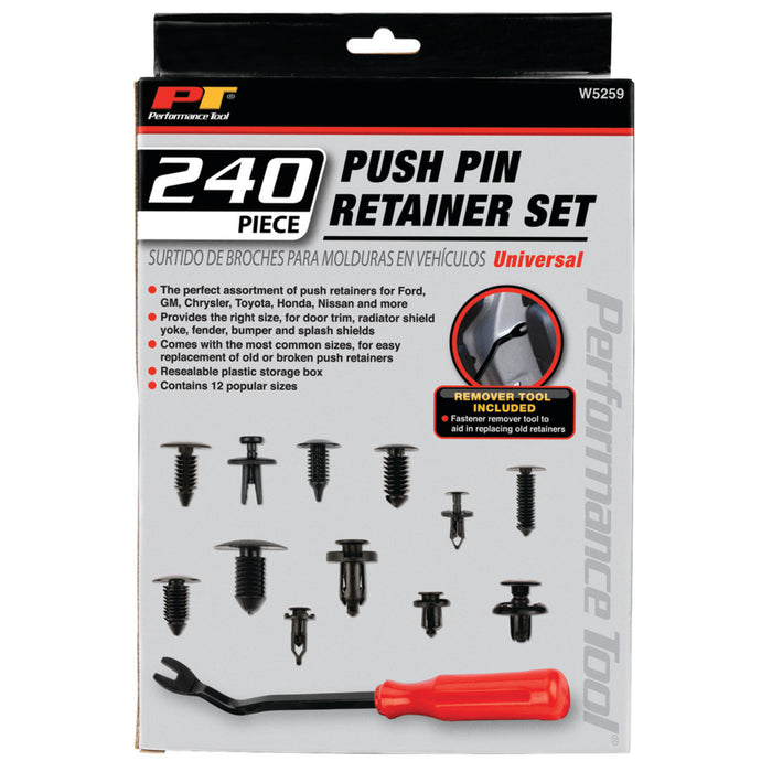 240 pc. Push Pin Retainer Assortment