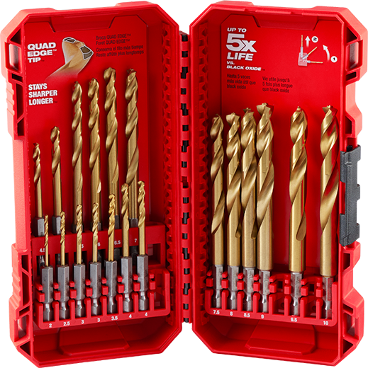 SHOCKWAVE Impact Duty™ RED HELIX™ Titanium Metric Drill Bit Set - 19PC