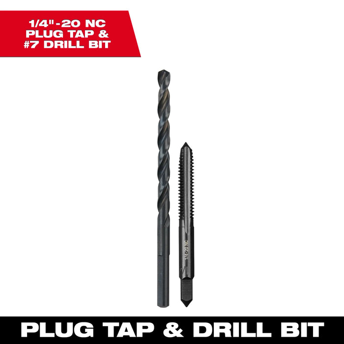 1/4"-20 NC Straight Flute Plug Tap & #7 Drill Bit