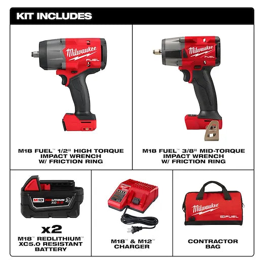 M18 FUEL™ 1/2" HTIW & 3/8" MTIW Automotive Combo Kit