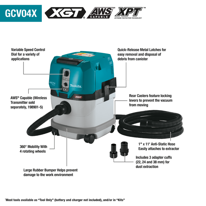 40V x2 XGT 4Gal Vacuum Dry AWS unit capable Kit