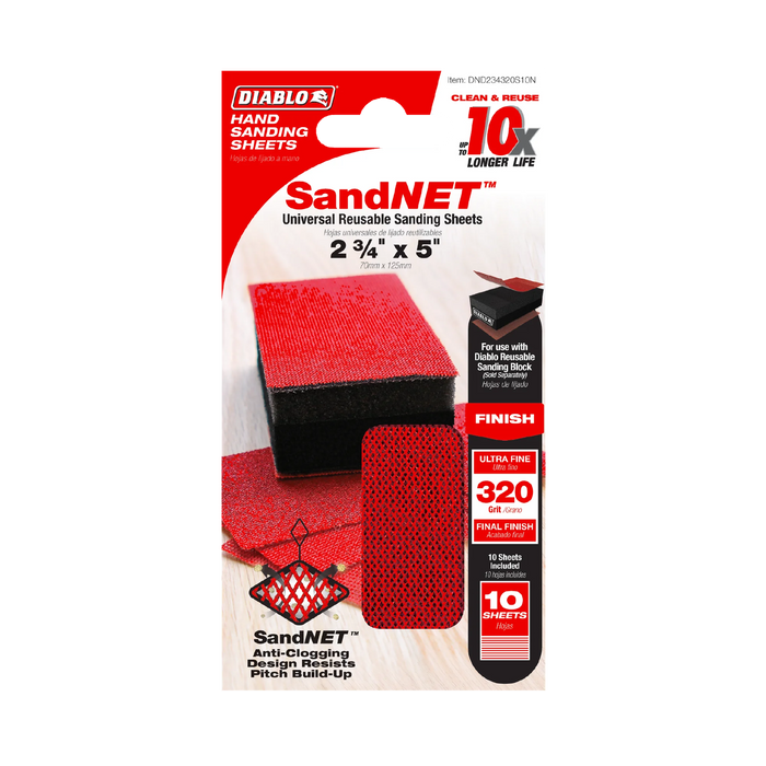 5" Sand Demon™ 2-3/4" x 320-Grit Reusable Sanding Sheets (10-pk)