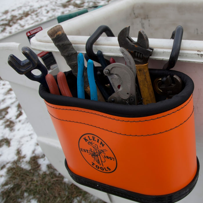 Hard-Body Bucket, 14 Pocket Oval Bucket with Kickstand