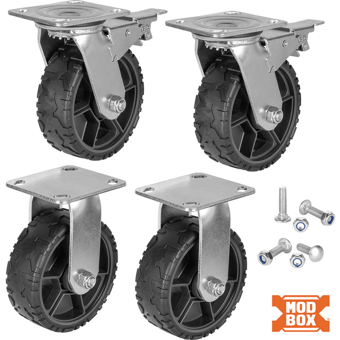 MODbox™Utility Cart Caster Replacement Wheel Set, 6-Inch