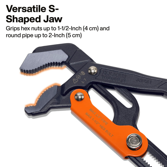Quick-Adjust S-Jaw Pipe Wrench, 17-Inch