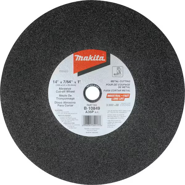 14" x 7/64" x 1" Abrasive Cut‑Off Wheel