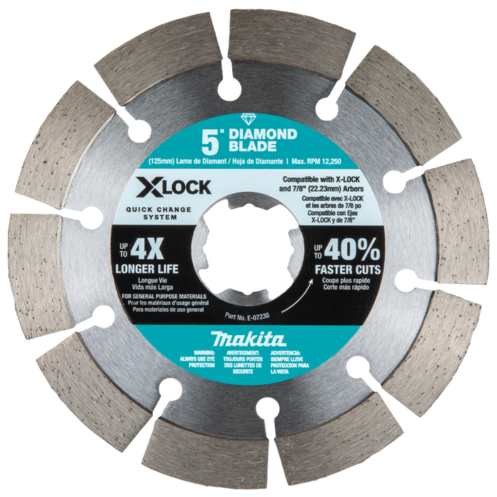 X‑LOCK 5" Segmented Diamond Blade for Masonry Cutting
