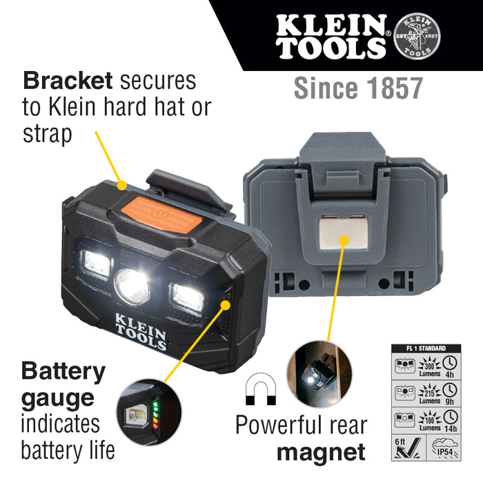 Rechargeable Headlamp and Work Light, 300 Lumens All-Day Runtime