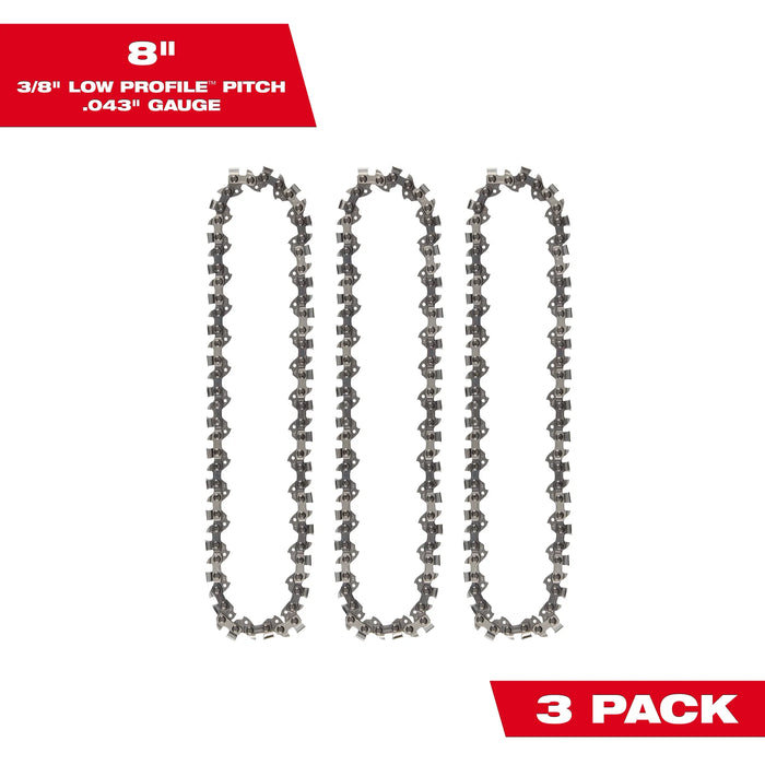 8" 3/8" LOW PROFILE™ Pitch, .043" Gauge Saw Chain (3 PK)