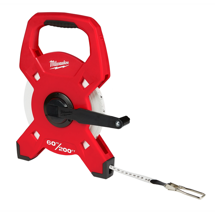 60m/200ft Fiberglass Open Reel Long Tape Measure