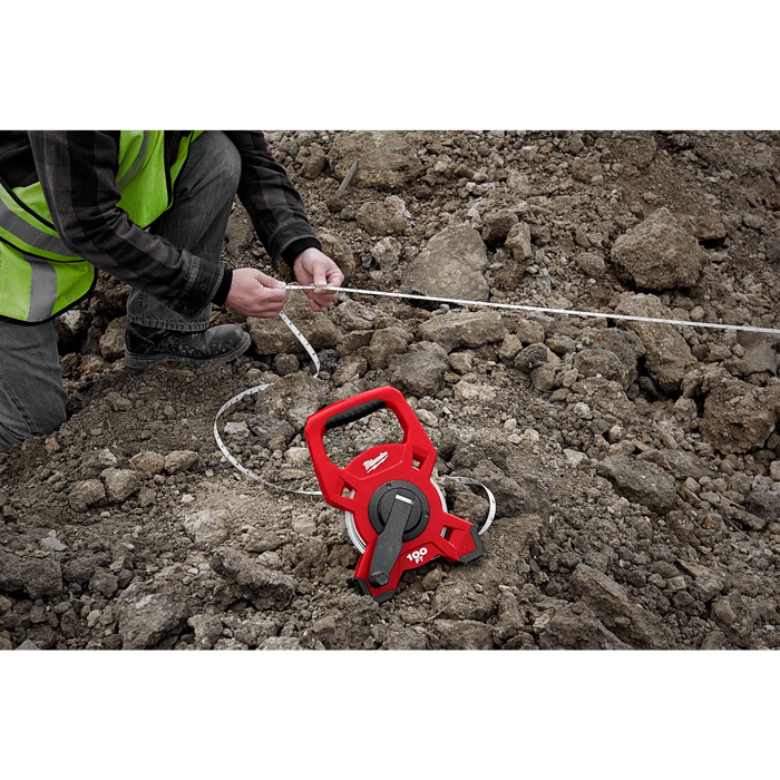 60m/200ft Fiberglass Open Reel Long Tape Measure