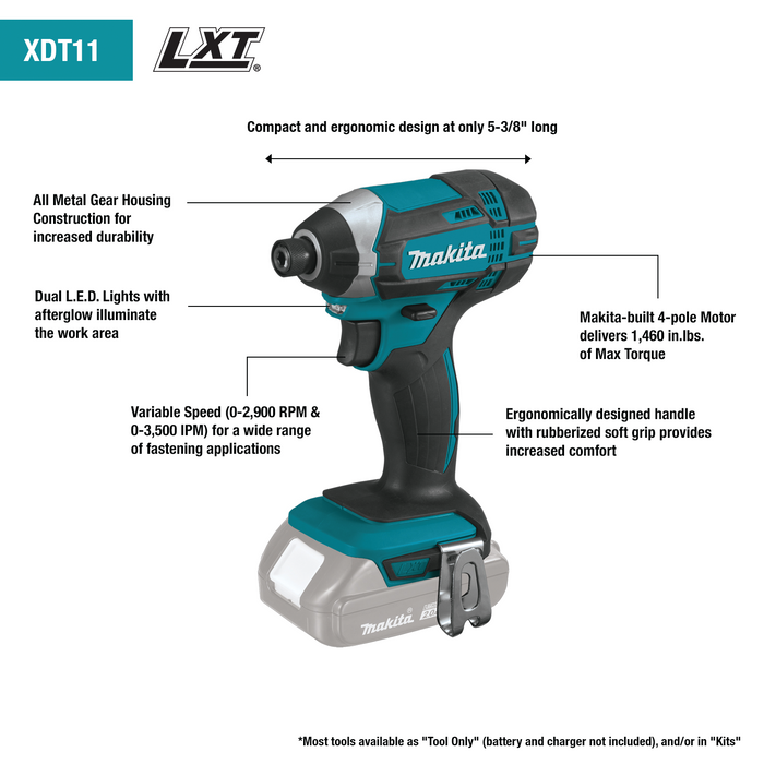 18V LXT® Lithium‑Ion Compact Cordless Impact Driver Kit (1.5Ah)