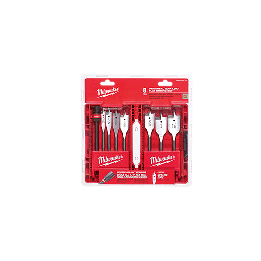 8-Piece Universal QUIK-LOK™ Flat Boring Bit Set